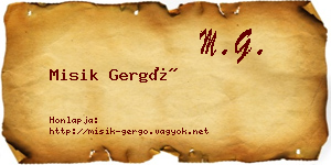 Misik Gergő névjegykártya